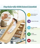 4 1 Triangle Climber Toy with Sliding Board and Climbing Net