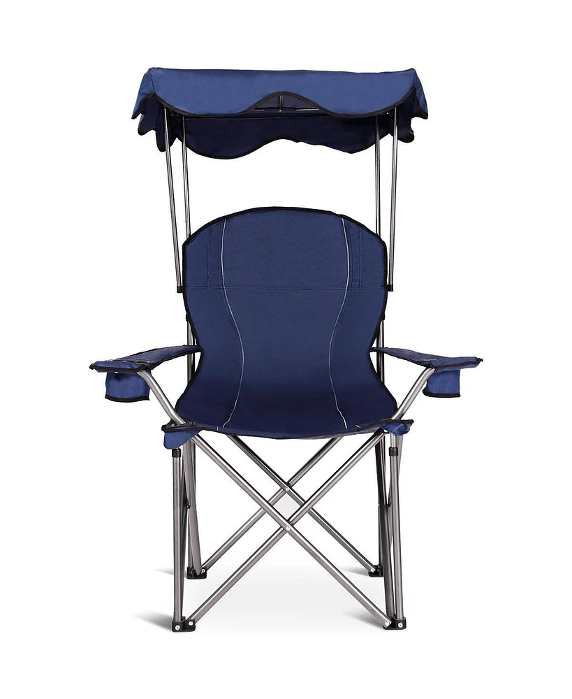 Portable Folding Beach Canopy Chair with Cup Holders