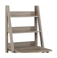 Compact Ladder Writing Desk with Built-in Bookshelves