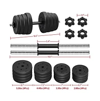 Yaheetech 66lb Adjustable Dumbbell Set