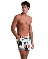 Original Penguin Men's Dolphin Slim Fit Drawstring 4" Swim Trunks