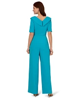 Adrianna Papell Women's Asymmetric Knit Crepe Jumpsuit