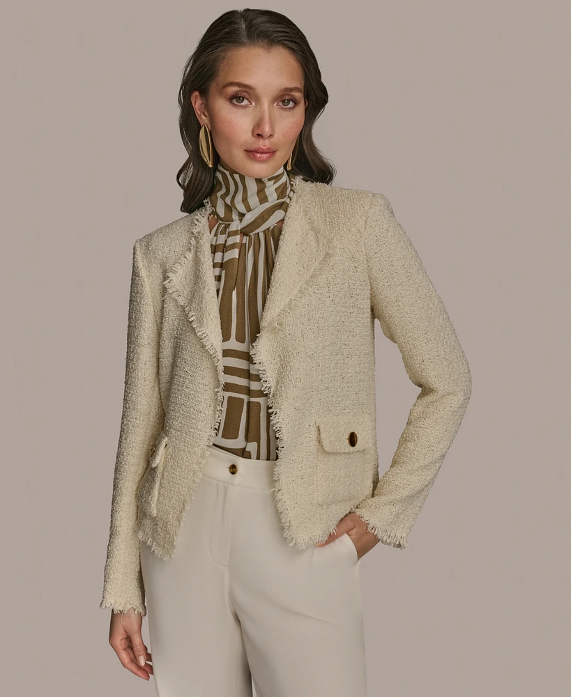 Donna Karan New York Women's Tweed Open-Front Jacket