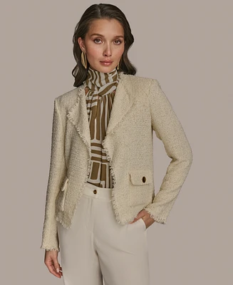 Donna Karan New York Women's Tweed Open-Front Jacket