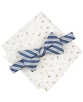Bar Iii Men's Varsity Stripe Bow Tie & Floral Pocket Square Set, Exclusively at Macy's