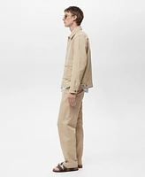 Mango Men's Pocket Cotton-Linen Jacket