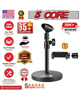 5 Core 3n1 Mic Stand Desk Adjustable Table Microphone Stands w Phone Holder Mic Clip