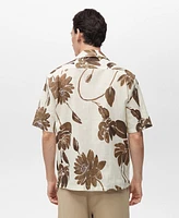 Mango Men's Bowling Collar Floral-Print Shirt