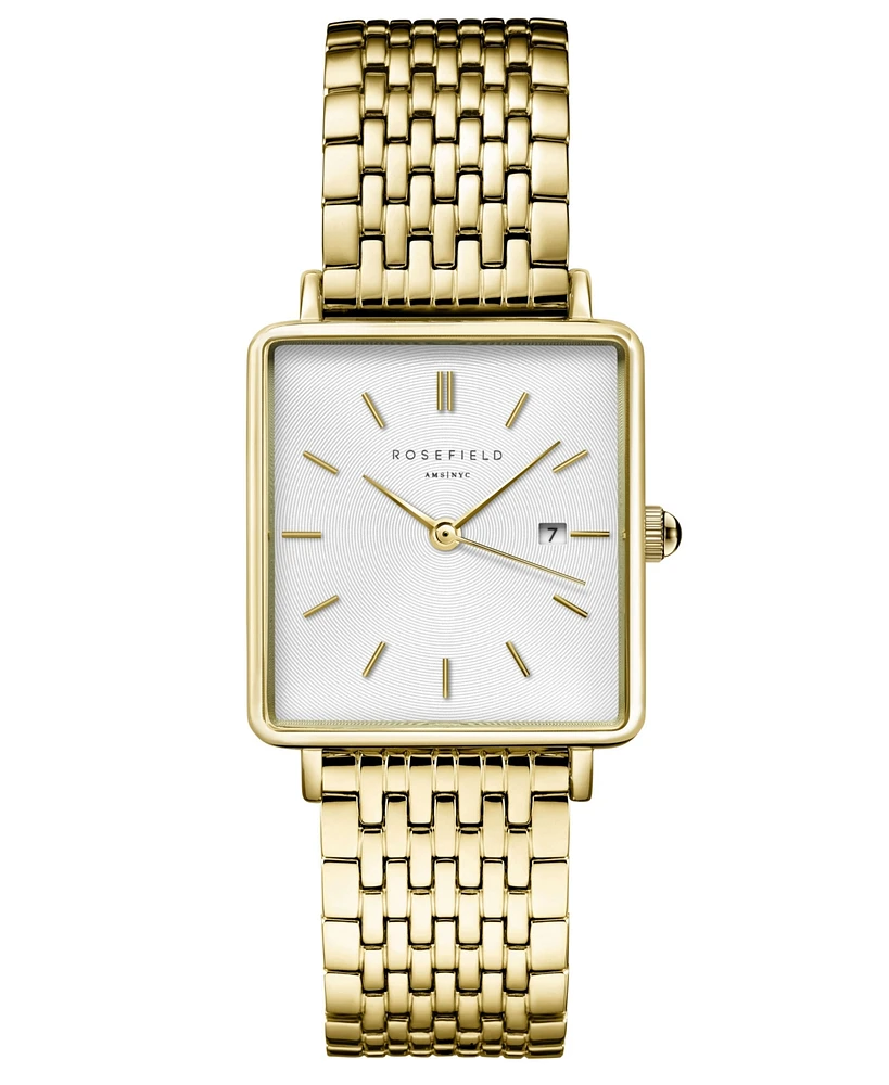 Rosefield Boxy Women's Gold Tone Stainless Steel Bracelet Watch 28mm
