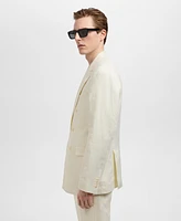 Mango Men's Linen Slim-Fit Double-Breasted Suit Blazer
