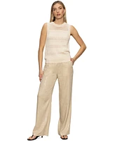 Sanctuary Women's Coastal Sequined-Stripe Wide-Leg Pants
