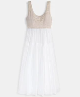 On 34th Women's Cotton Voile Crochet-Bodice Dress, Exclusively at Macy's