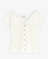On 34th Women's Snap-Front T-Shirt, Exclusively at Macy's