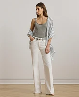 Lauren Ralph Women's Ring-Trim Metallic Sweater Tank Top