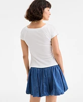 On 34th Women's Snap-Front T-Shirt, Exclusively at Macy's