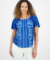 Style & Co Petite Floral-Print Top, Exclusively at Macy's