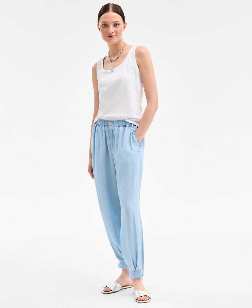 On 34th Women's Chambray Balloon Pants, Exclusively at Macy's