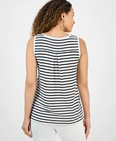 Style & Co Petite Striped Easy Fit Tank Top, Exclusively at Macy's