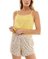 Roudelain Women's Oversized Shirt, Cami & Boxer Short Pajama Set