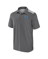 Fanatics Men's Gray Tennessee Titans Long Shot Polo Shirt
