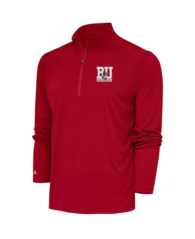 Antigua Men's Scarlet Boston University Tribute Quarter-Zip Sweatshirt