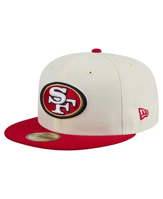 New Era Men's White/Scarlet San Francisco 49ers Main 59FIFTY Fitted Hat