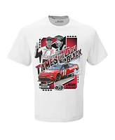 Joe Gibbs Racing Team Collection Men's Checkered Flag Sports Black Denny Hamlin 2025 Goodyear 400 Race Winner T-Shirt