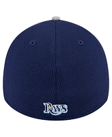 New Era Men's Gray/Navy Tampa Bay Rays Visor Trim 39THIRTY Flex Hat