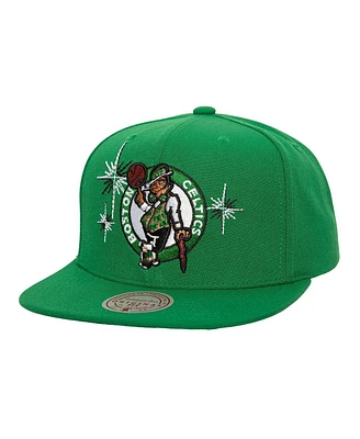 Mitchell & Ness Men's Kelly Green Boston Celtics Starlight Snapback Hat