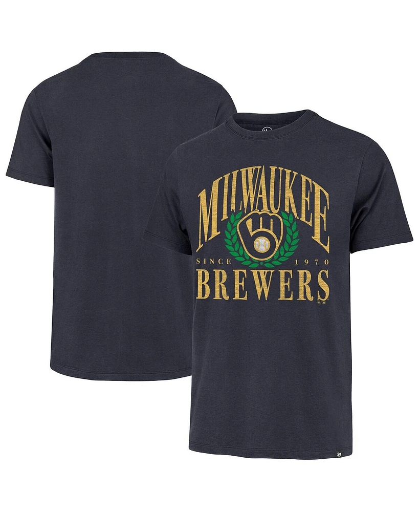 '47 Brand Men's Navy Milwaukee Brewers Pitchout Franklin T-Shirt