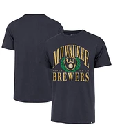 '47 Brand Men's Navy Milwaukee Brewers Pitchout Franklin T-Shirt