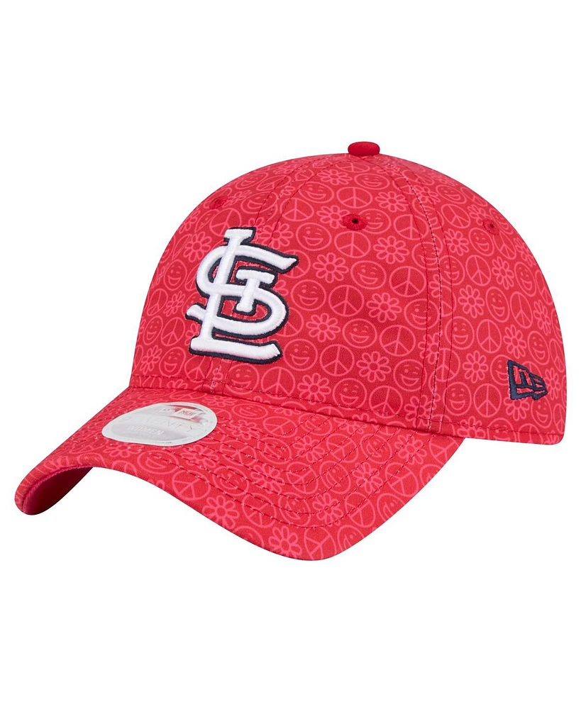 New Era Women's Red St. Louis Cardinals Don't Worry 9TWENTY Adjustable Hat