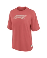 Formula 1 Women's Red Oversized Elements Raw Edge Future Ground T-Shirt