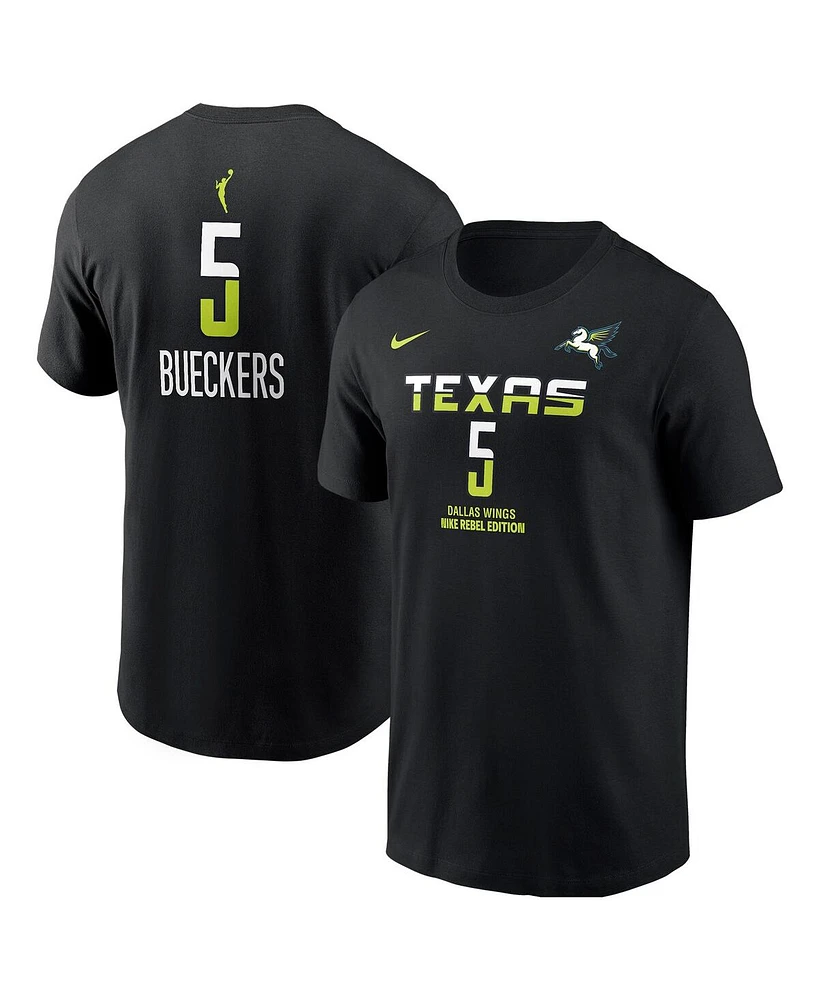 Nike Men's Paige Bueckers Black Dallas Wings 2025 Wnba Draft Rebel Edition Name Number T-Shirt