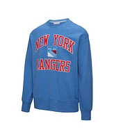 Mitchell & Ness Men's Blue New York Rangers Playoff Win Fleece Pullover Sweatshirt
