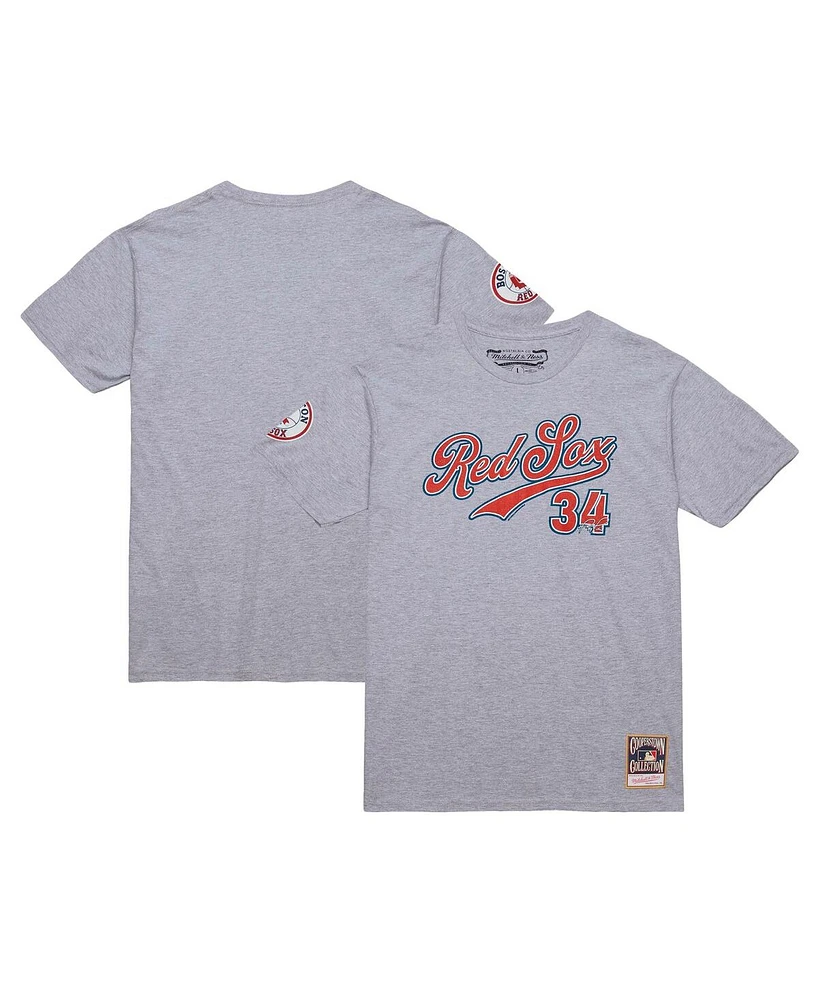 Mitchell & Ness Men's David Ortiz Grey Heather Boston Red Sox Cooperstown Collection Player T-Shirt