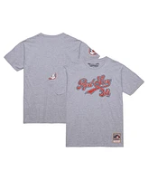 Mitchell & Ness Men's David Ortiz Grey Heather Boston Red Sox Cooperstown Collection Player T-Shirt
