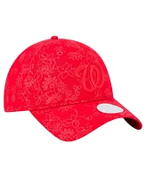 New Era Women's Red Washington Nationals Tonal Floral 9TWENTY Adjustable Hat