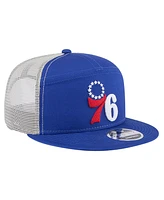 New Era Men's Philadelphia 76ers Blue Victory Grove Split Panel 9FIFTY Snapback Hat