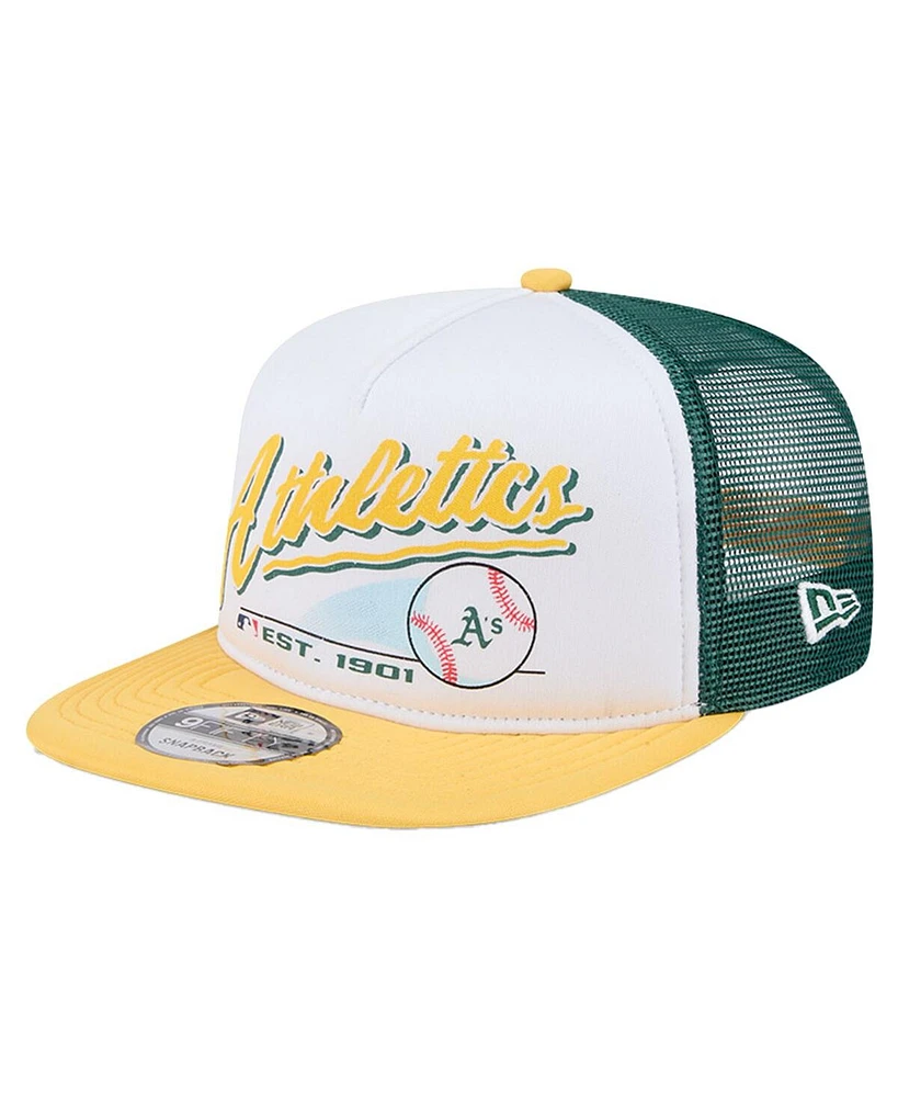 New Era Big Boys and Girls White Athletics Retro 9FIFTY Snapback Hat