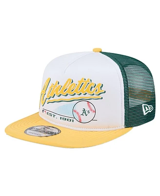 New Era Big Boys and Girls White Athletics Retro 9FIFTY Snapback Hat