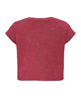 Sportiqe Men's and Women's Red Indiana Fever Rock Roll Collection Gwen Mineral Wash Cropped T-Shirt