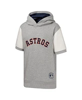 Outerstuff Big Boys and Girls Heather Gray Houston Astros Line Up Short Sleeve Pullover Hoodie