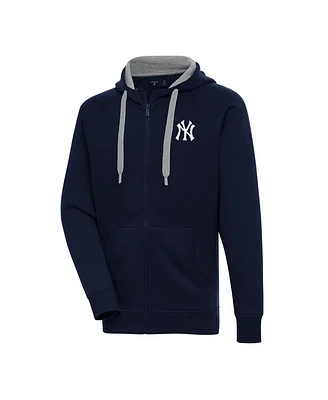 Antigua Men's Navy New York Yankees Big Tall Victory Full-Zip Hoodie Jacket