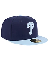 New Era Men's Navy/Light Blue Philadelphia Phillies Color Pack 2-Tone 59FIFTY Fitted Hat