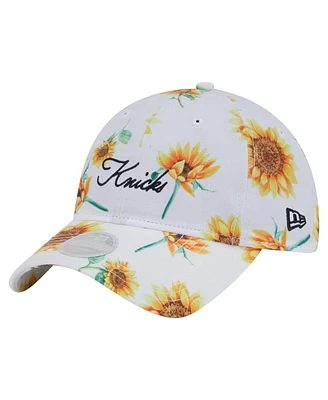 New Era Women's White New York Knicks Adventure Flower 9TWENTY Adjustable Hat