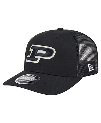 New Era Men's Black Purdue Boilermakers Primary 9SEVENTY Trucker Stretch-Snap Hat