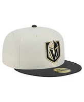 New Era Men's White Vegas Golden Knights Chrome Two-Toned 59FIFTY Fitted Hat
