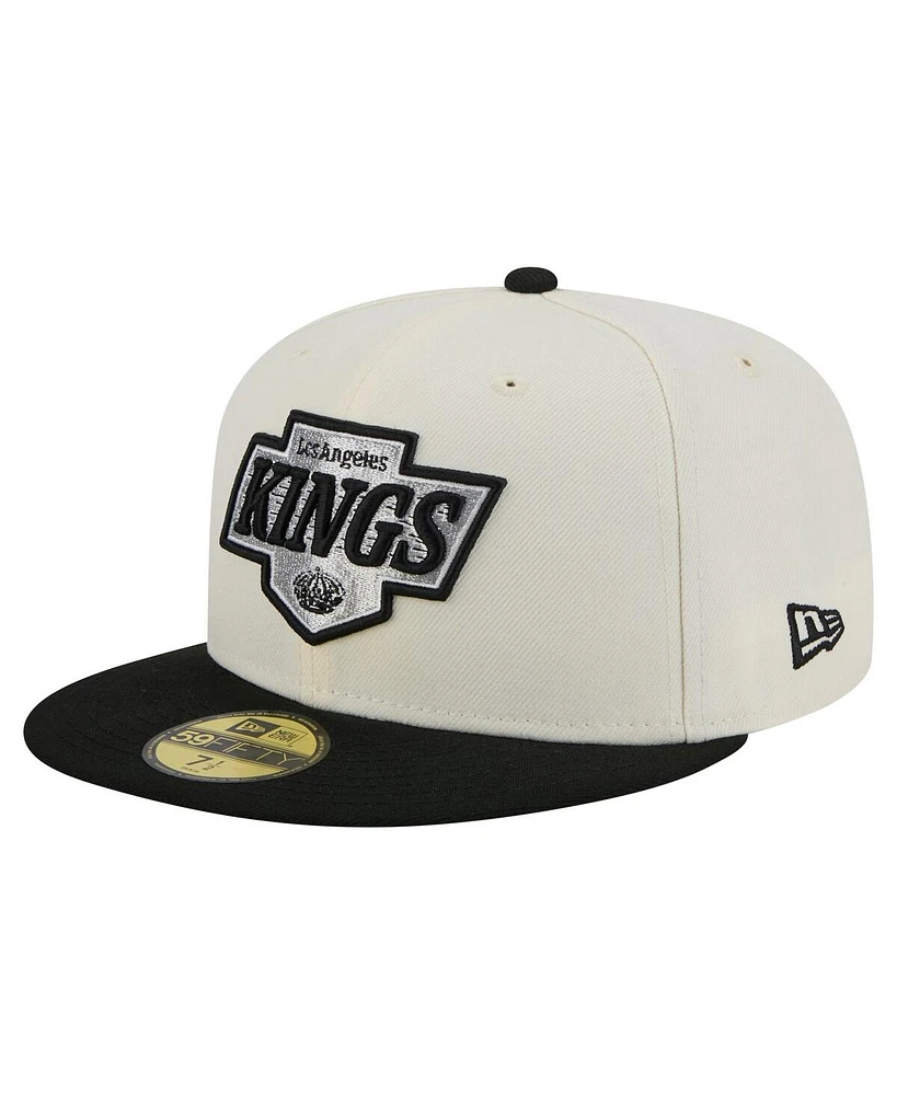 New Era Men's White Los Angeles Kings Chrome Two-Toned 59FIFTY Fitted Hat