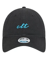 New Era Women's Black Charlotte Fc Script 9TWENTY Adjustable Hat